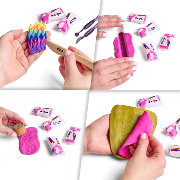 Воздушный маджента пластилин Air Clay OKTO Colours, 10 шт. х 6 г, размер S
