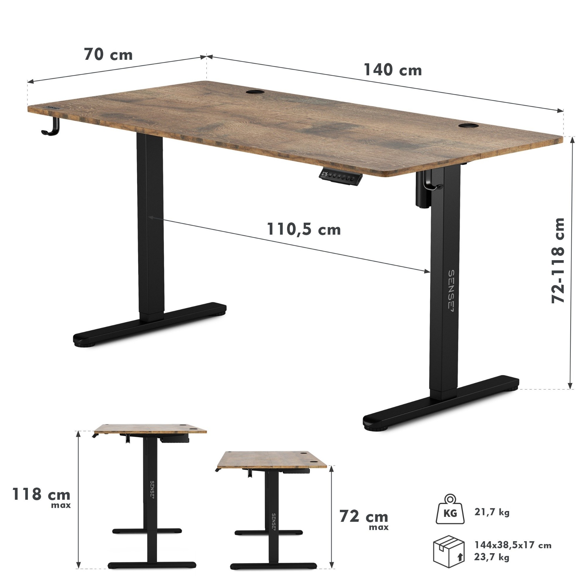 Письменный стол Sense7 Nojo 140x70 Black Oak