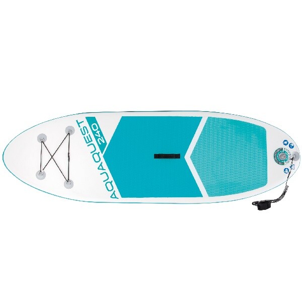 INTEX Доска для сап сёрфинга – SUP-доска «Aqua Quest 240» 244x76x13 см, насос, весло, сумка, 8+, до 90 кг