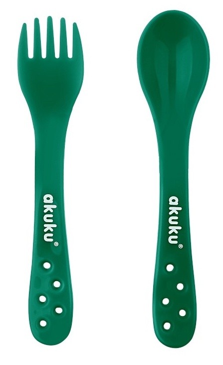 Набор ложка и вилка Akuku A0074 Green