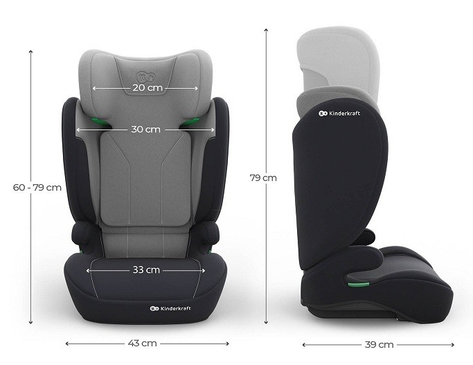 Детское автокресло Kinderkraft I-Spark 2 Plus i-Size Grey (KCISPA02GRYPL00)