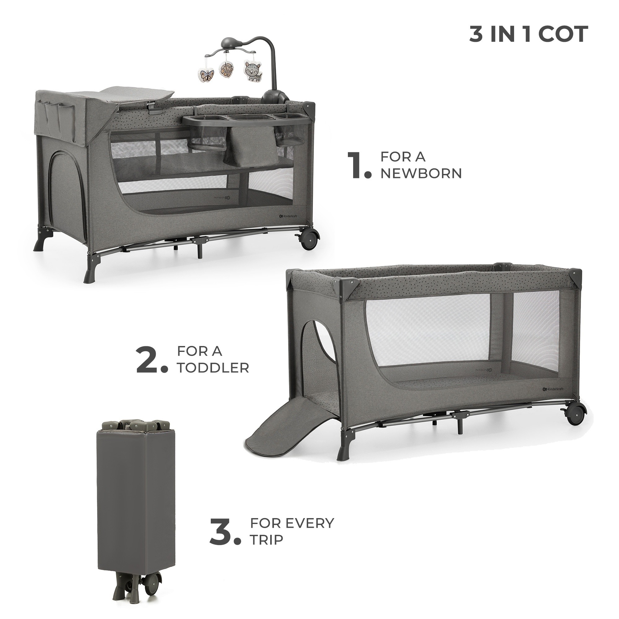 Манеж Kinderkraft Joy2 Dark Grey (KLJOY02DGR000AC)