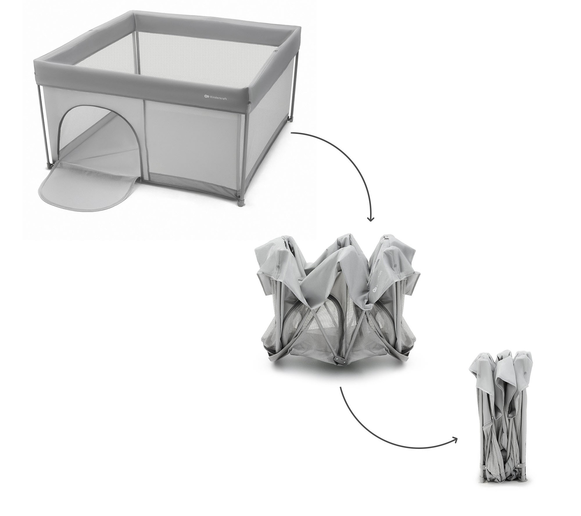 Манеж Kinderkraft Ziki Grey (KLZIKI00GRY0000)