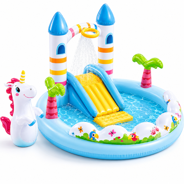 INTEX Надувной игровой центр «Замок Единорога», 196x178x127 см, 234 л, до 54 кг, 2+