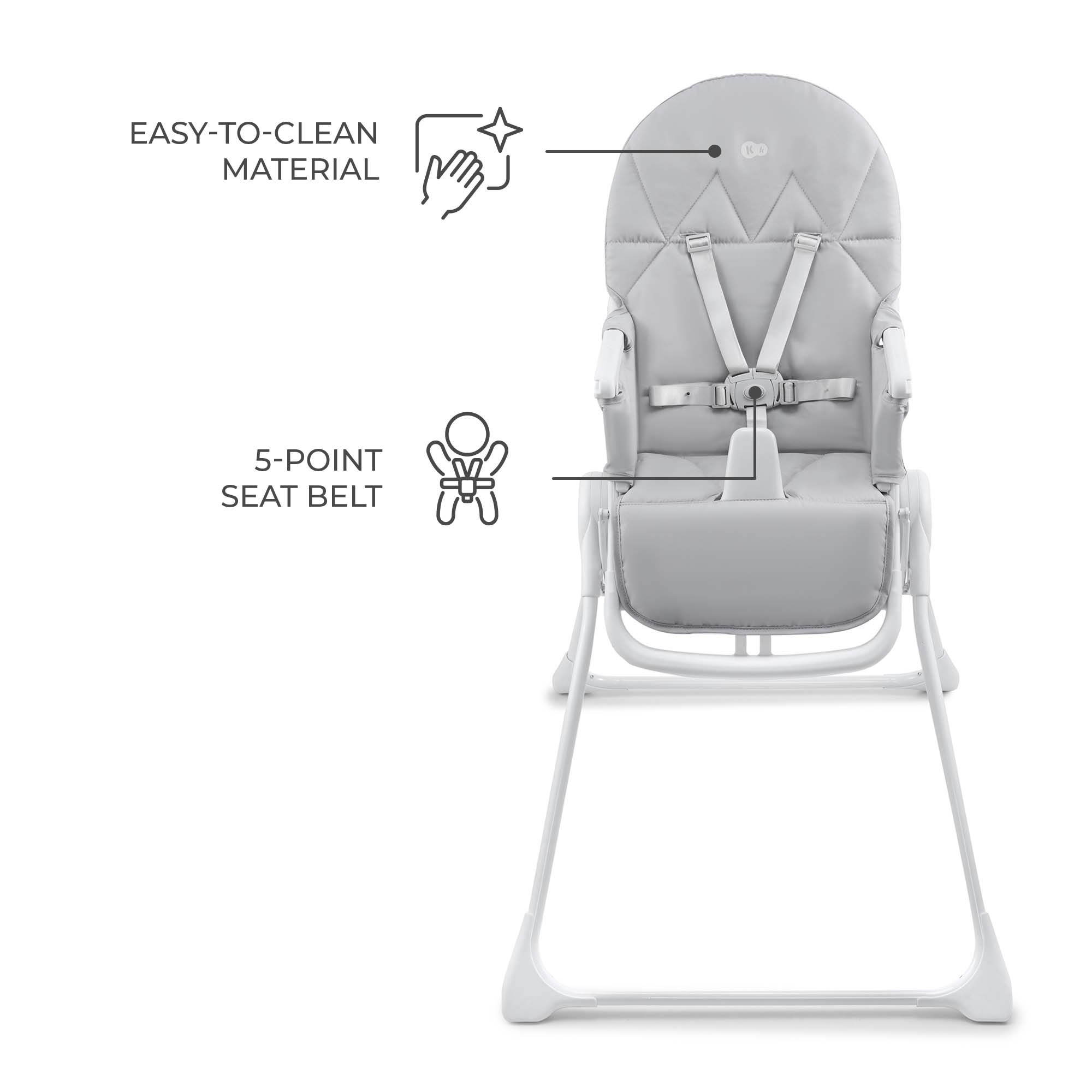 Стульчик для кормления Kinderkraft Binci Light Grey (KHBINC00LGR0000)