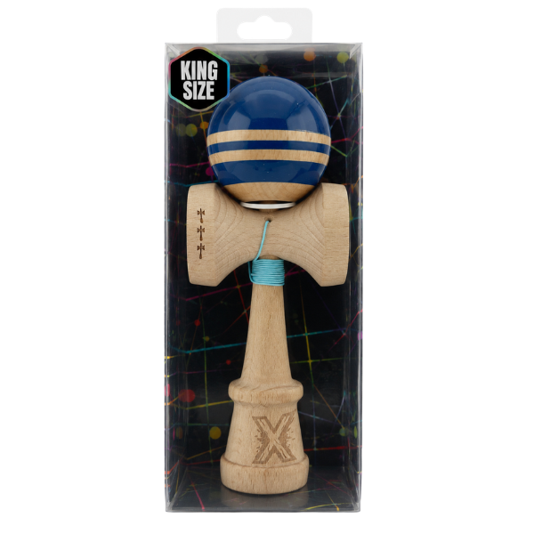 «Kendama Flippy X Original Rainbow», профессиональная, металлический подшипник, веревка 62/65 см, сверхлипкая, большие чашки, King Size 7 х 6 х 18 см, сине-коричневая