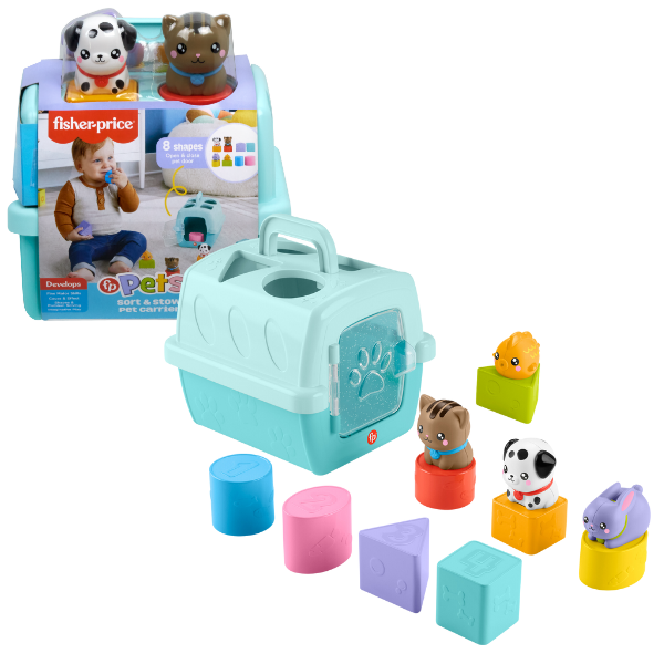 Fisher-Price Игрушка для сортировки форм, «Переноска для животных»