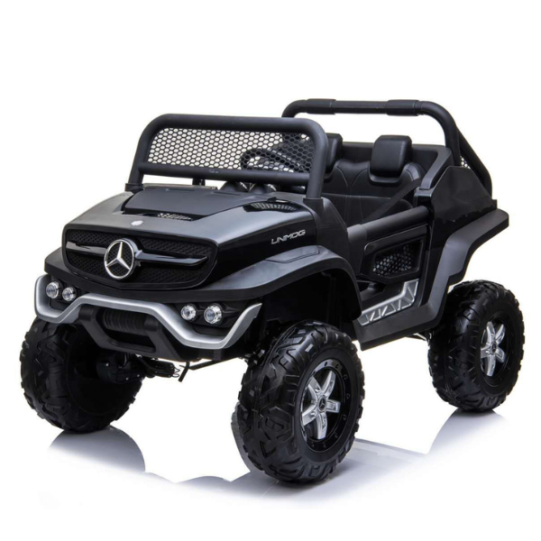 Машина Mercedes-Benz Unimog, Аккумулятор 12V14Ah, 4 мотора 60W, EVA колеса, кожаные сидения