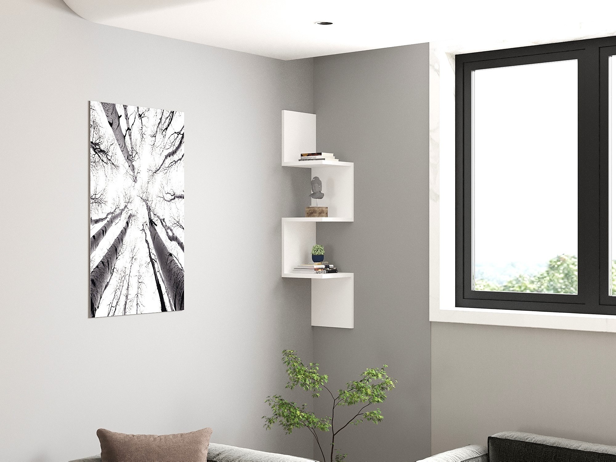 Настенная полка Hanah Home Zikzak White