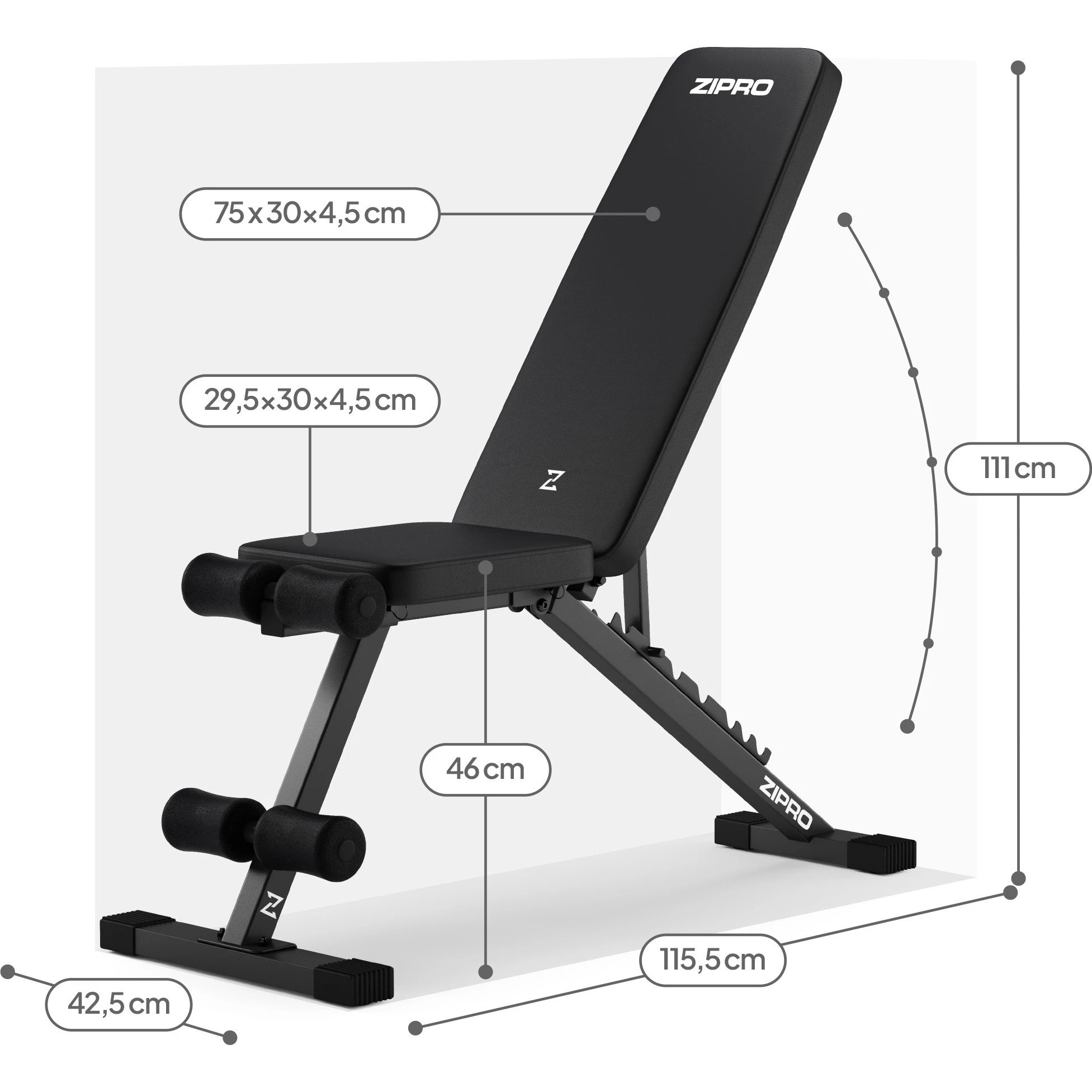 Скамья для силовых упражнений Zipro Stride