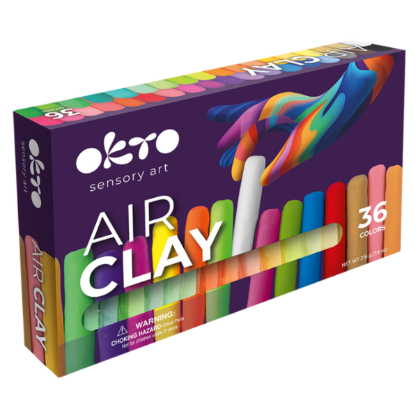 Набор для творчества из воздушного пластилина Air Clay OKTO, 36 шт. х 6 г.