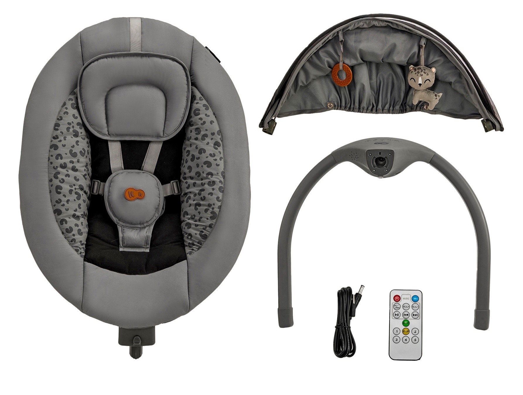 Детское кресло-качалкa Kinderkraft Lumi 2 Dark Grey (KBLUMI02DGR0000)