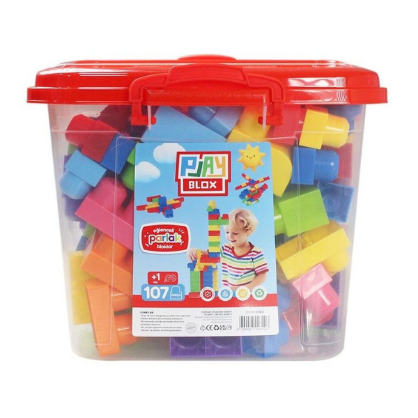 Конструктор Ведёрко с блестящими блоками «Play Blox», 107 элем.