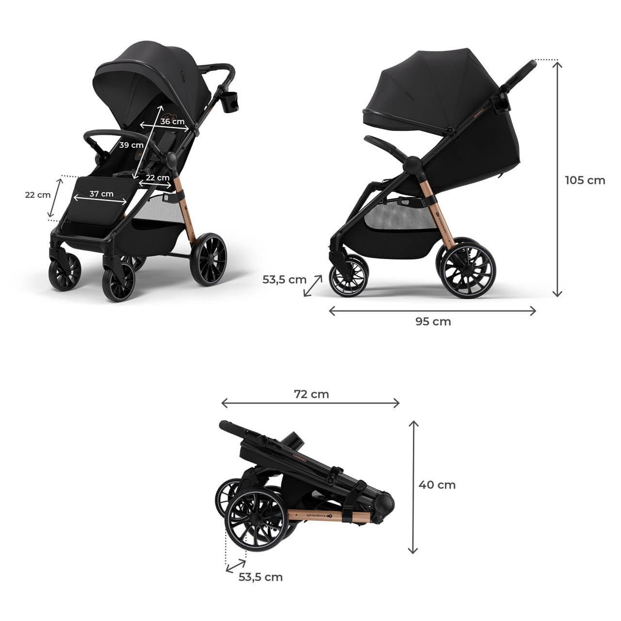 Коляска Kinderkraft Grande 2 Midnight Black (KSGRAN02BLK0000)