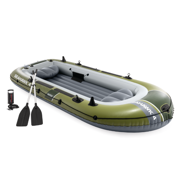INTEX Надувная лодка “Seahawk 4” с веслами и насосом, 351x145x48см, до 480кг