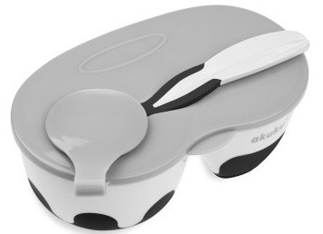 Двухсекционная тарелочка Akuku A0428 White/Black