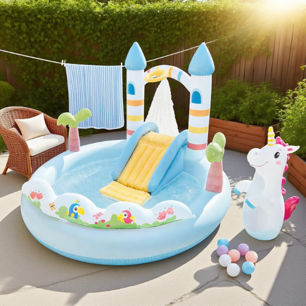 INTEX Надувной игровой центр «Замок Единорога», 196x178x127 см, 234 л, до 54 кг, 2+