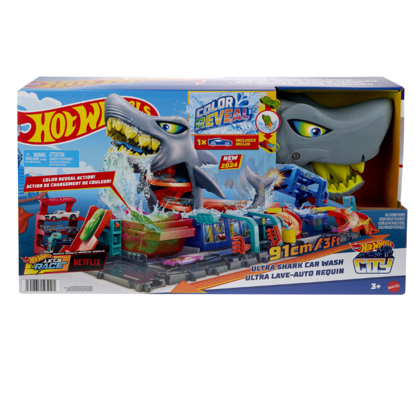 Hot Wheels City Ultra Shark Car Wash Track Игровой набор в ассортименте