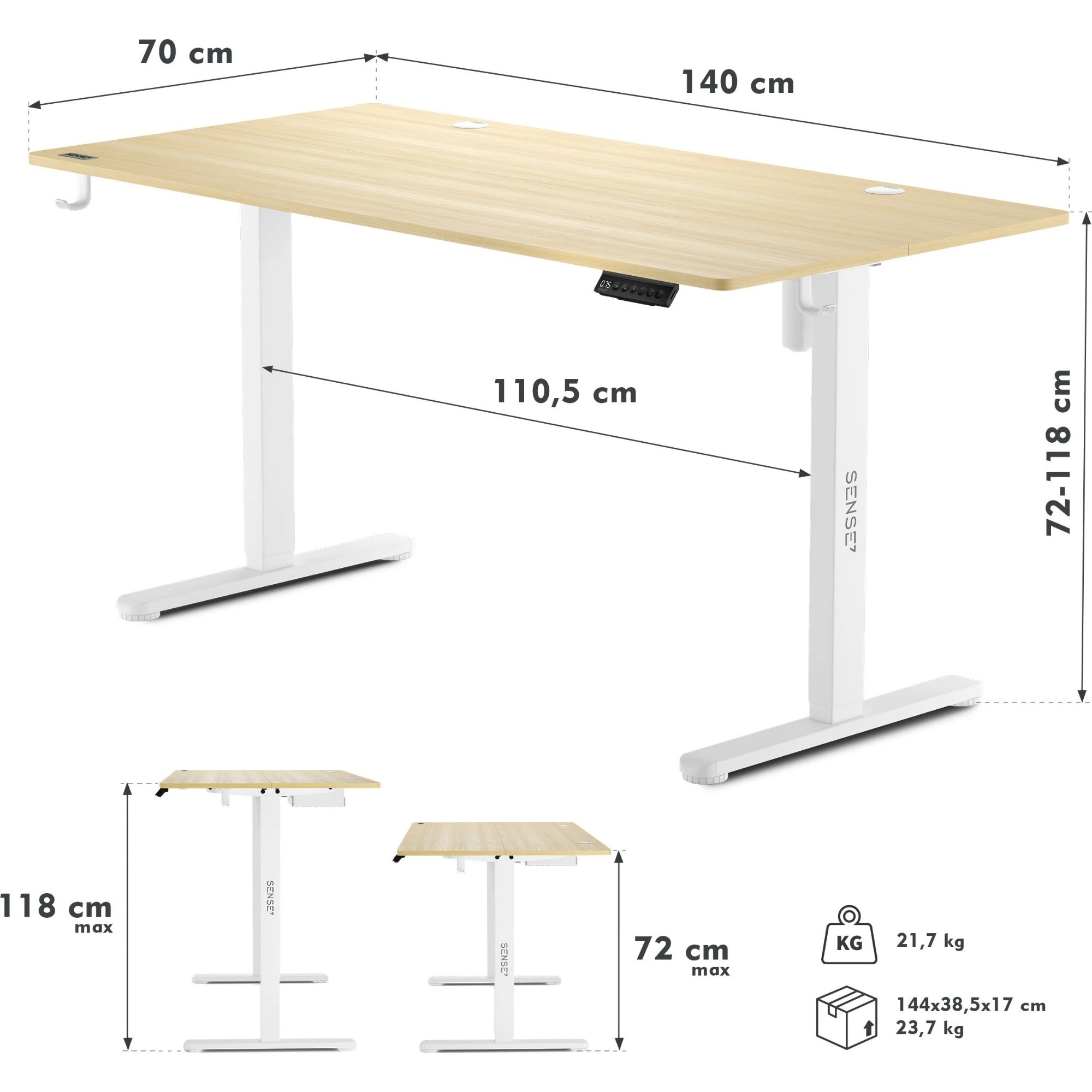 Письменный стол Sense7 Nojo 140x70 White Pine