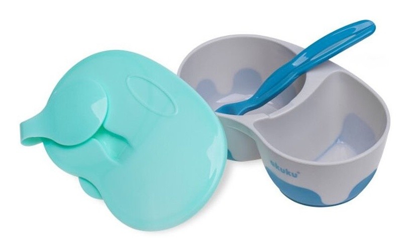 Двухсекционная тарелочка Akuku A0303 Grey/Blue