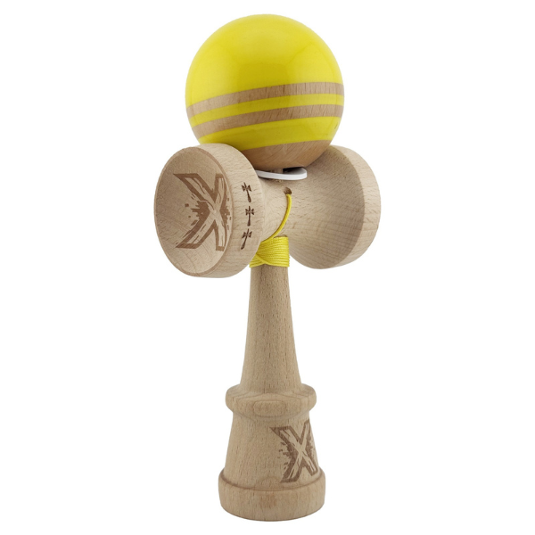 «Kendama Flippy X Original Rainbow», профессиональная, металлический подшипник, веревка 62/65 см, сверхлипкая, большие чашки, King Size 7 х 6 х 18 см, желто-коричневая
