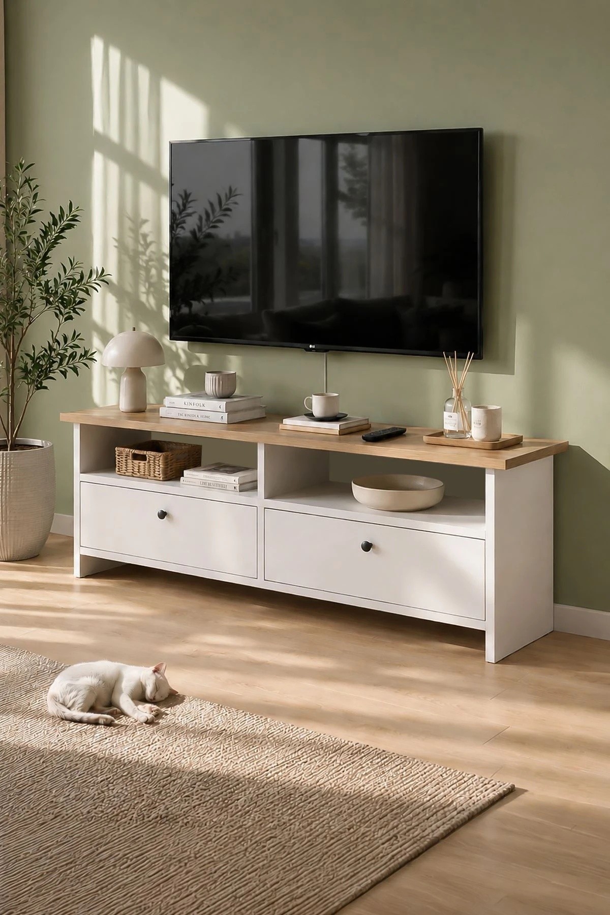 Тумба под ТВ Bofigo 11-20-41 Sapphire Oak/White