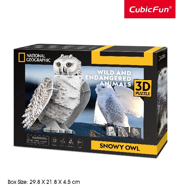 3D пазл “Снежная Сова”, 32 элемента