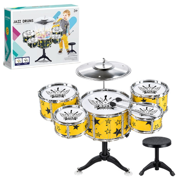 #01 Детская барабанная установка Jazz Drums со стульчиком, 58 см