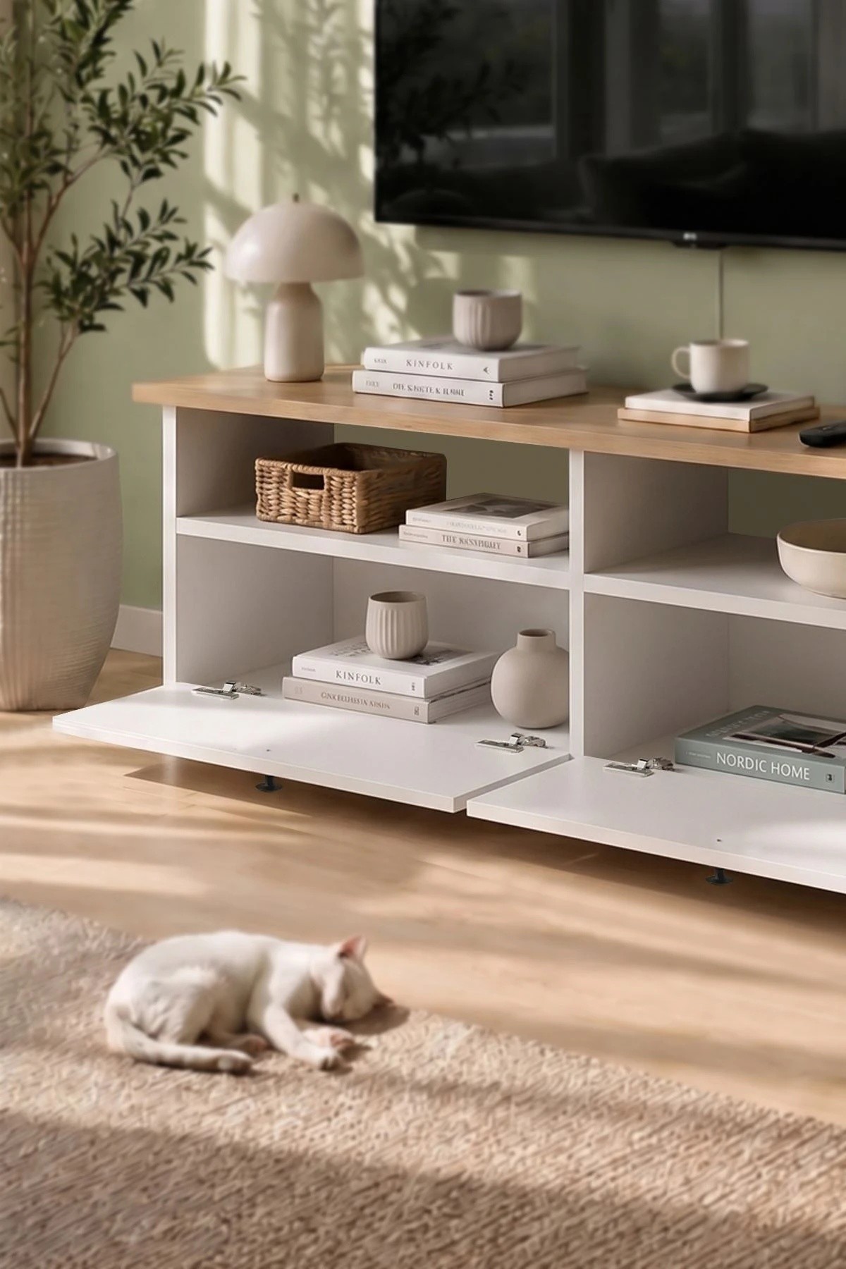 Тумба под ТВ Bofigo 11-20-41 Sapphire Oak/White