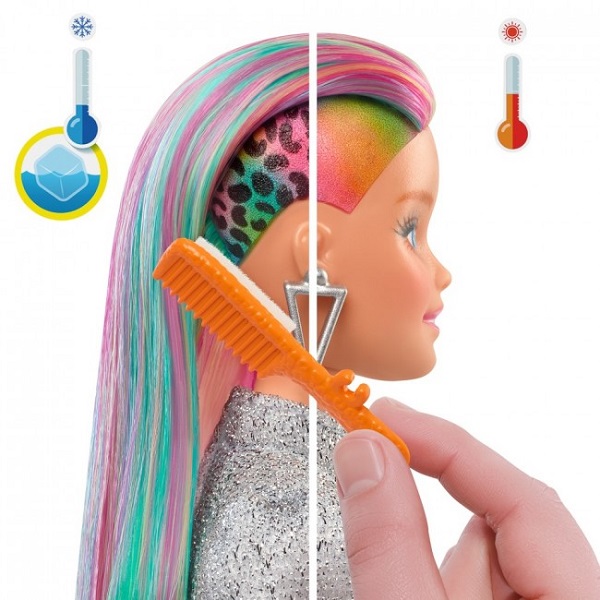 Игровой набор Barbie «Леопардовый образ с радужными волосами»