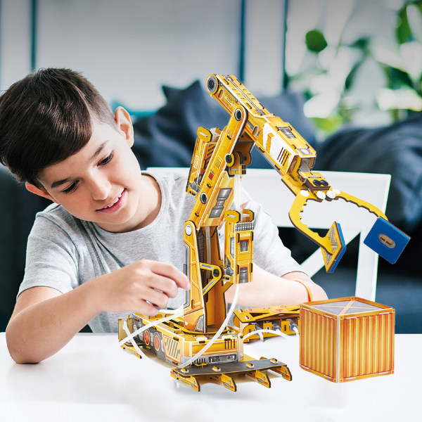 STEM Series 3D пазл «Гидравлический роботизированный манипулятор» — изучаем мир инженерии и гидравлики, 185 элем.