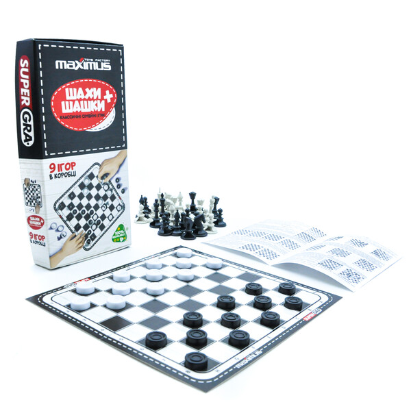Настольная игра  «Шашки, шахматы + 7 игр»