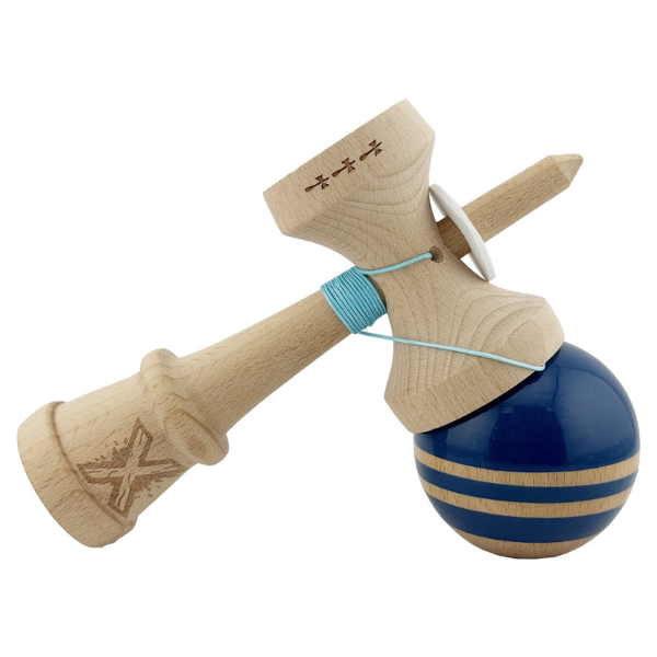 «Kendama Flippy X Original Rainbow», профессиональная, металлический подшипник, веревка 62/65 см, сверхлипкая, большие чашки, King Size 7 х 6 х 18 см, сине-коричневая