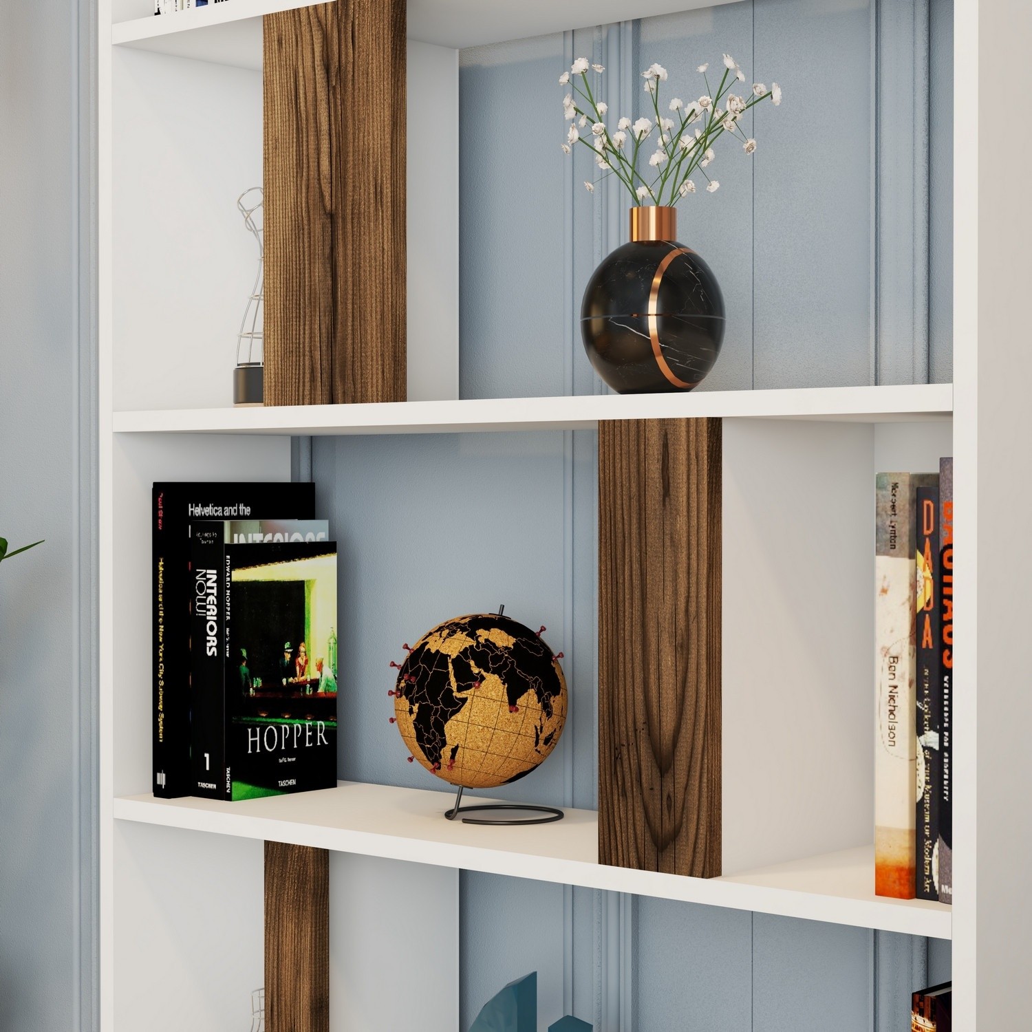 Стеллаж Hanah Home Lima White Walnut