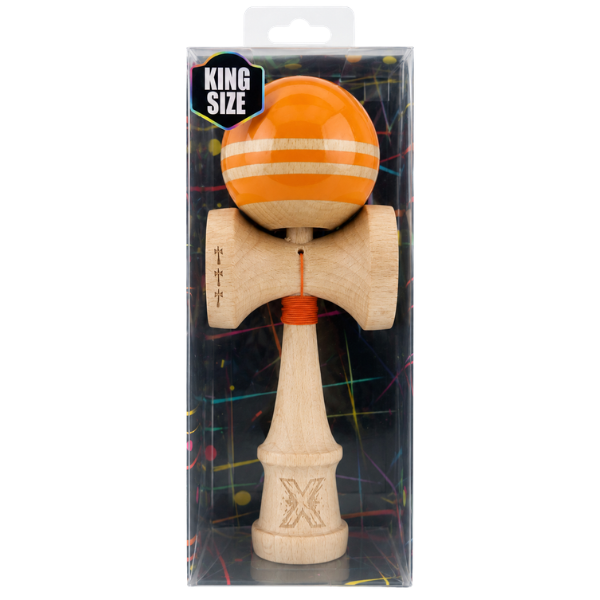 «Kendama Flippy X Original Rainbow», профессиональная, металлический подшипник, веревка 62/65 см, сверхлипкая, большие чашки, King Size 7 х 6 х 18 см, оранжево-коричневая