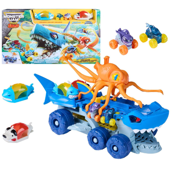 Игровой набор Monster Jam «Мегалодон против Гигантского Кальмара»