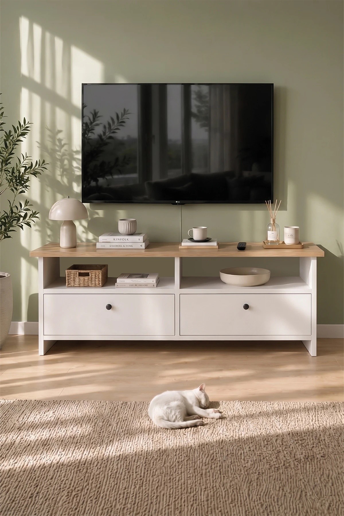 Тумба под ТВ Bofigo 11-20-41 Sapphire Oak/White