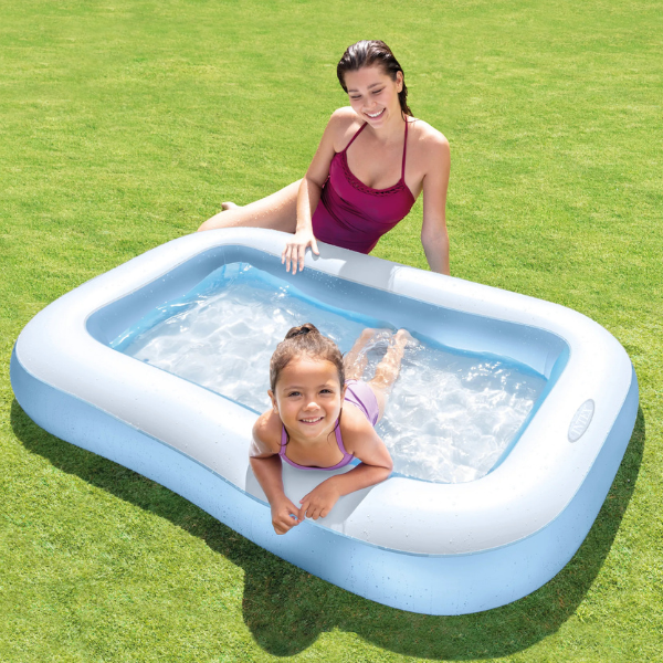 INTEX Детский надувной бассейн с надувным дном 166x100x28 см, 90 Л, 2+
