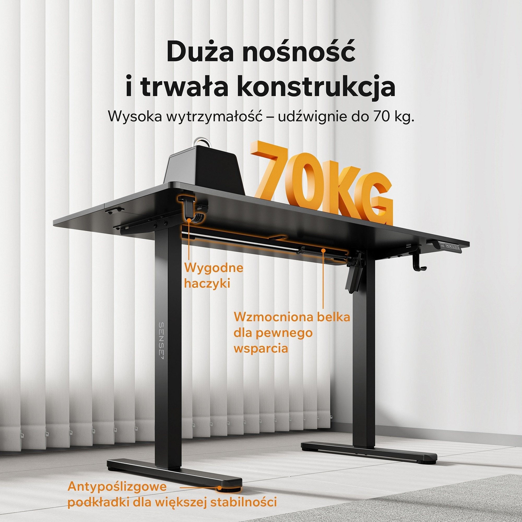 Письменный стол Sense7 Nojo Light 120x60 Black