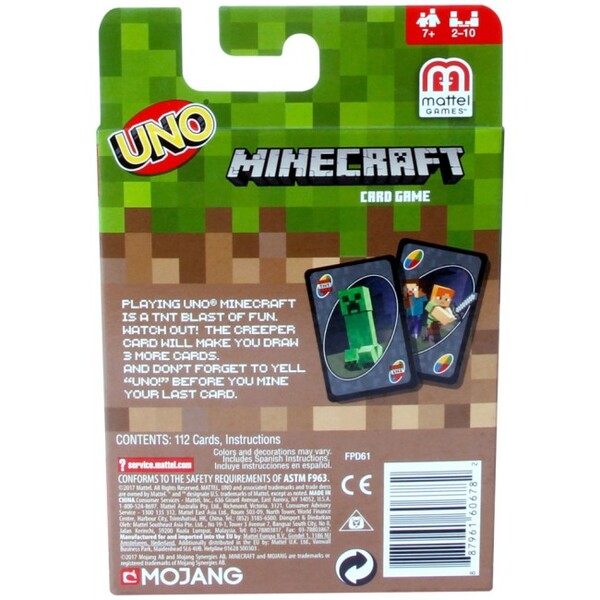 Настольная игра UNO «Minecraft»