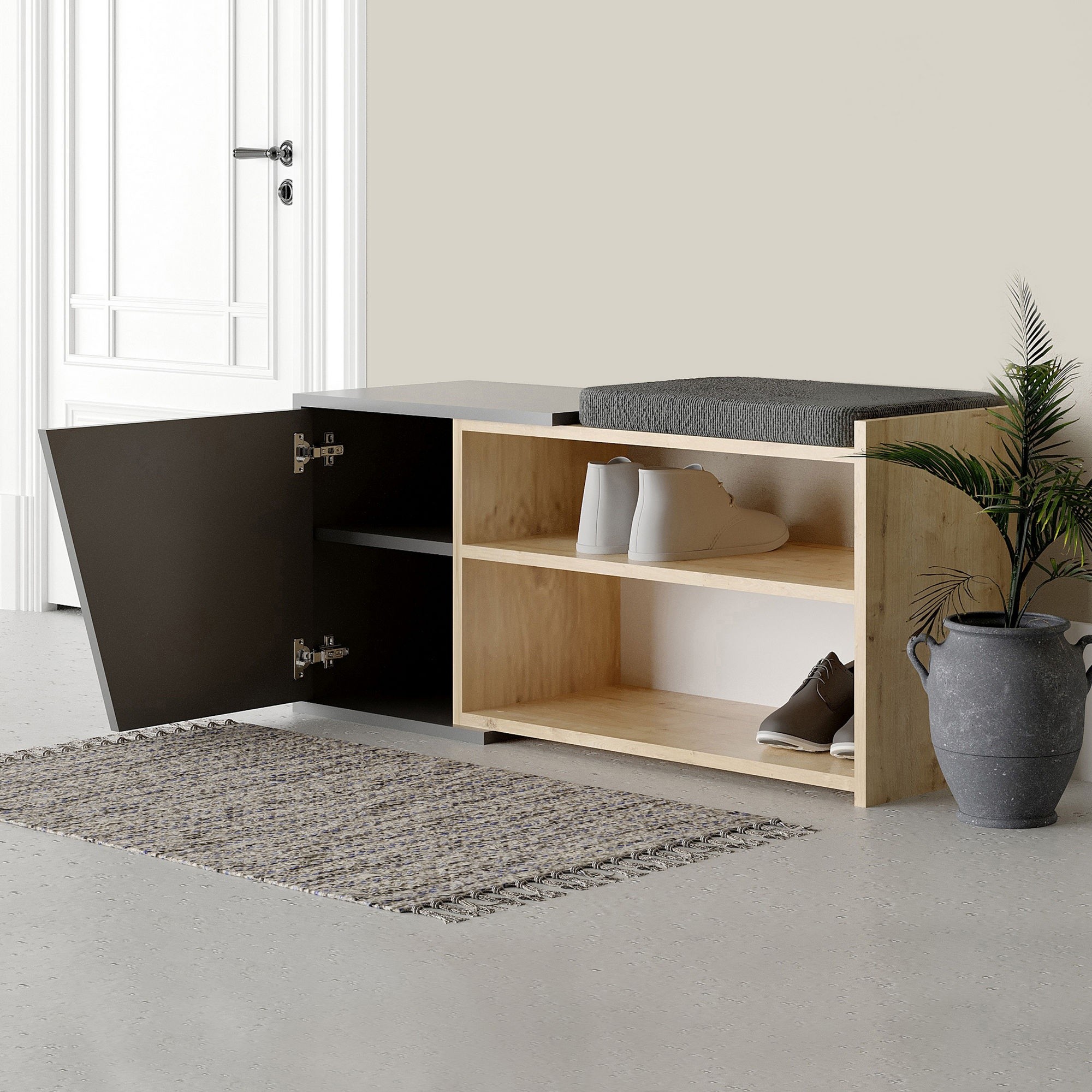 Обувница Hanah Home Fiona Oak Anthracite